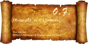 Obagyán Filemon névjegykártya